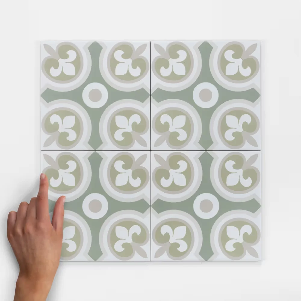 Moraira Pattern Matt Porcelain Tile 20x20cm
