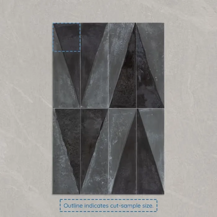 Metro Polar Noir Ceramic Gloss Wall Tile 30x10cm