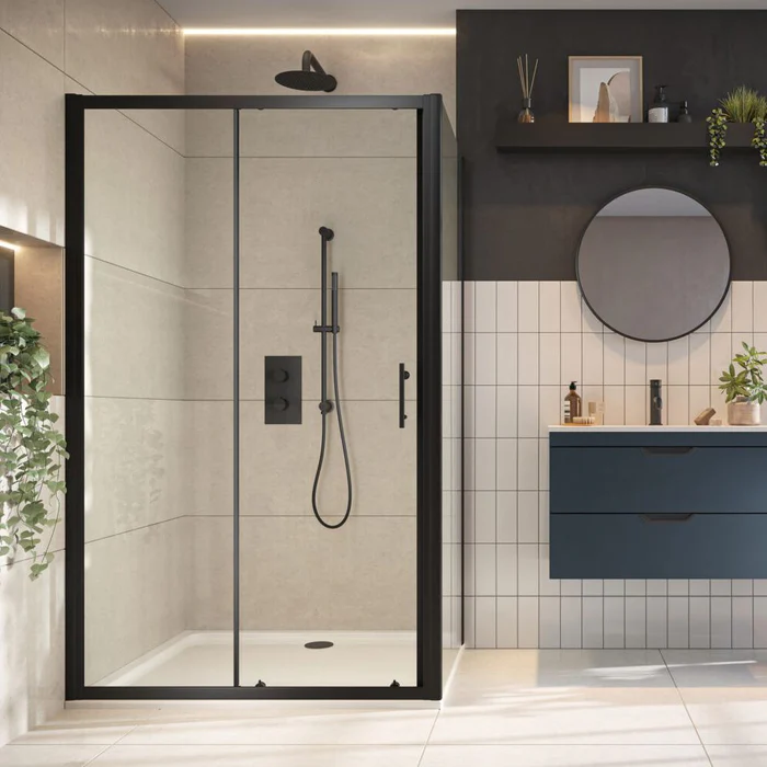 Roma Black Sliding Door 1200mm