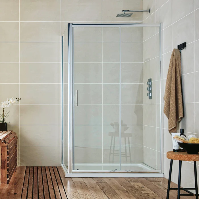 Roma Chrome 1100mm Sliding Doors