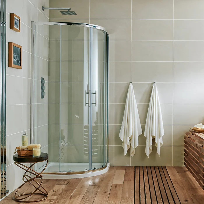 Roma Chrome 800mm Quadrant Shower Door