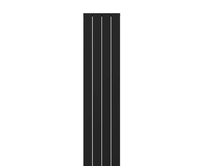 Cordoba Black Aluminium Vertical Radiator 1800x375mm Single - Inc. Towel Rail
