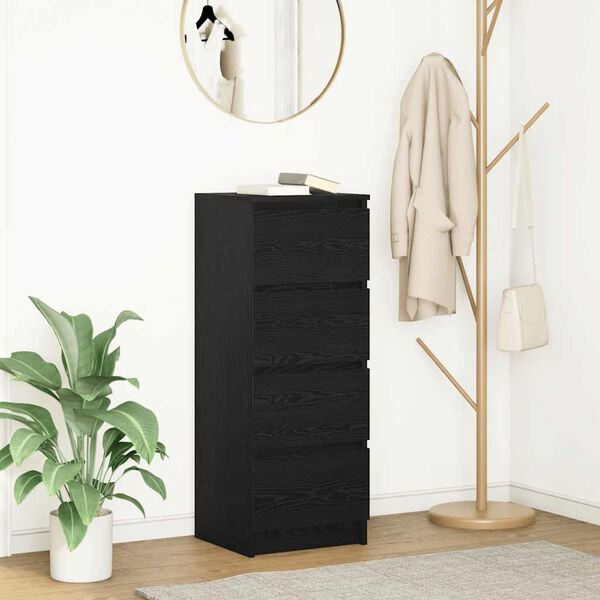 vidaXL Sideboard Black Oak 37.5x35x99 cm Engineered Wood