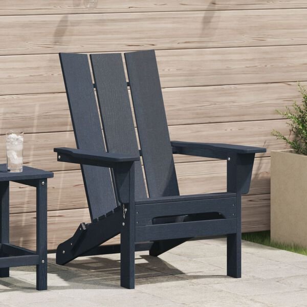 vidaXL Folding Adirondack Chair Navy 74.5 x 80.5 x 90cm Plastic