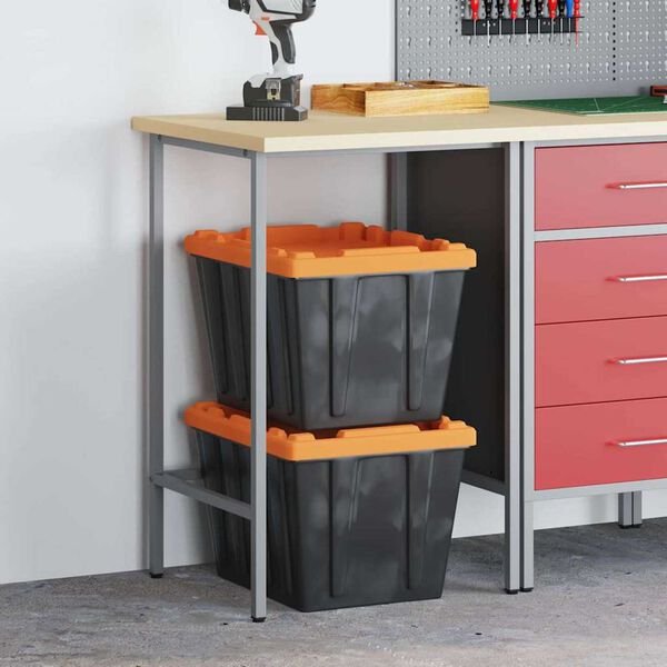vidaXL Workbench Grey 50 x 55 x 85 cm Powder-coated steel