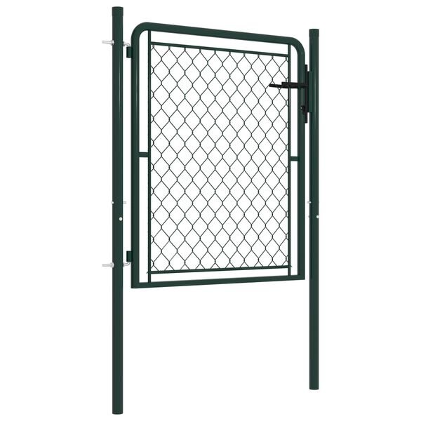 vidaXL Garden Gate Steel 100x100 cm Green