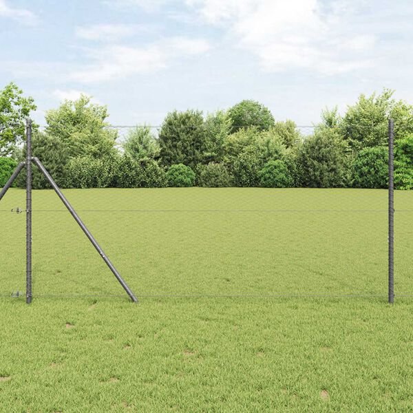 vidaXL Hexagon Fence Grey 1.2 x 50 m Steel