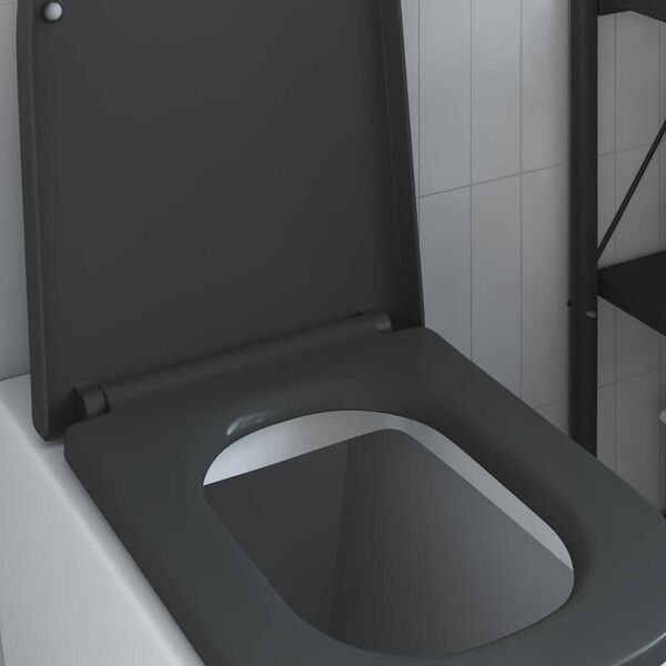 vidaXL Quick Release Toilet Seat with Soft Close Duroplast Anthracite