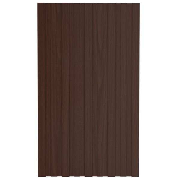 vidaXL Roof Panels 36 pcs Galvanised Steel Brown 80x45 cm