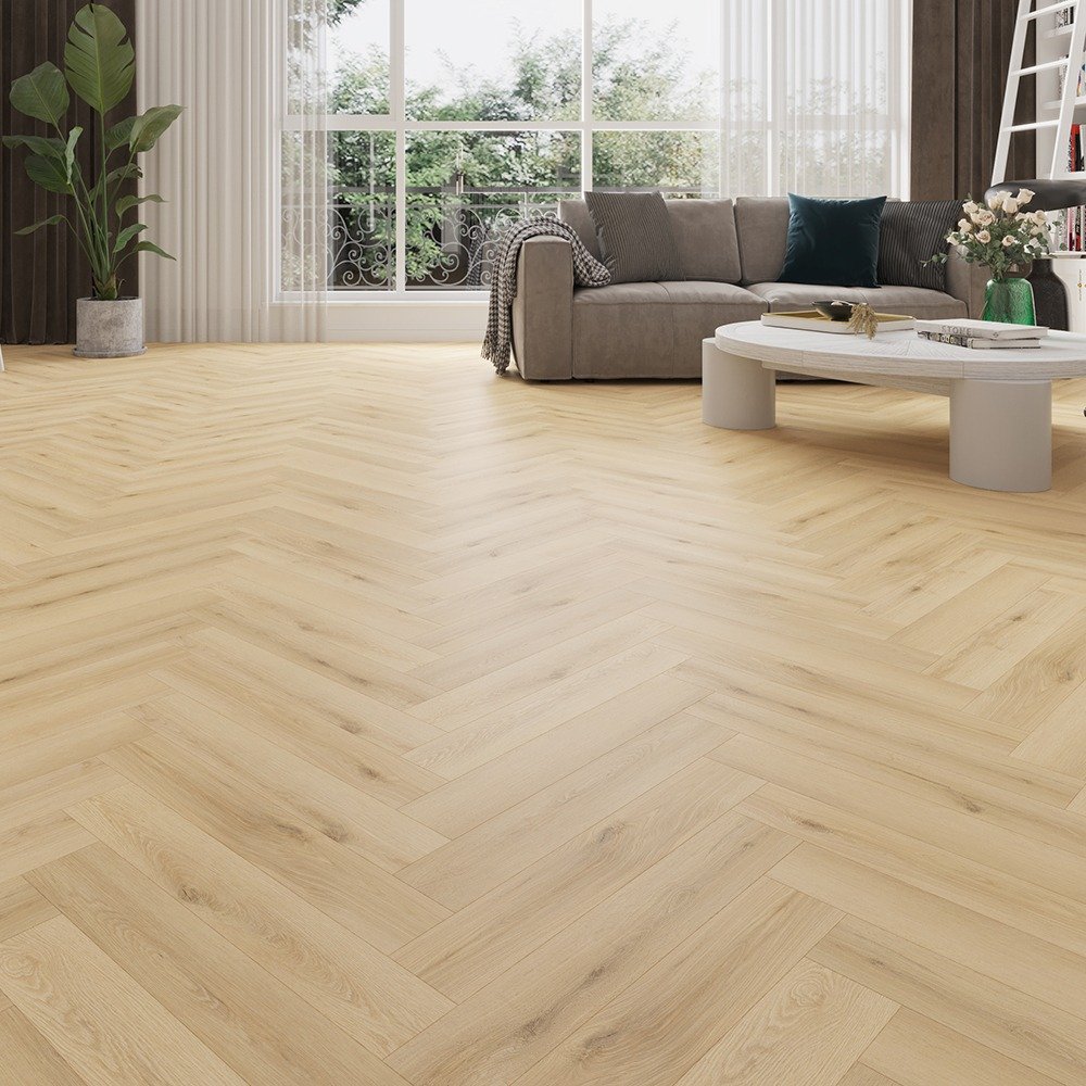 12mm Milano 4V AC5 Terra Oak Herringbone Laminate Flooring 60x10cm