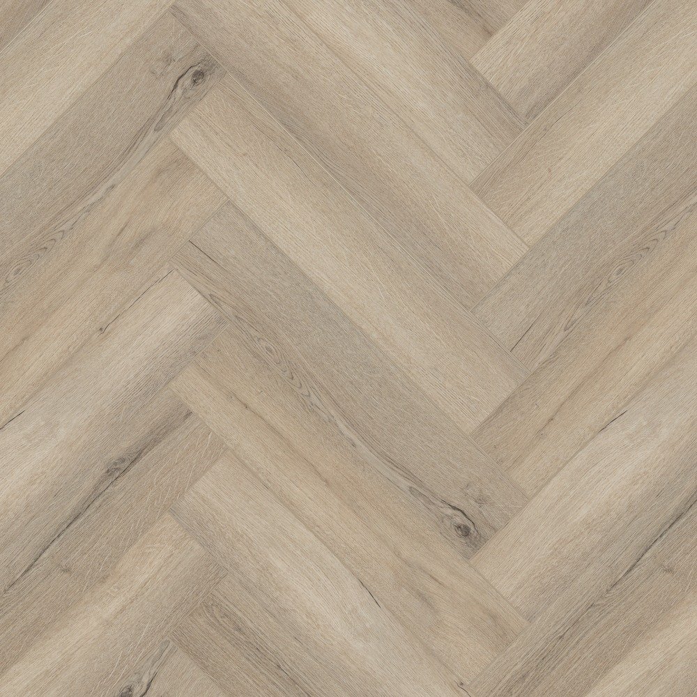 Brent Oak SPC Vinyl Herringbone Flooring 60x12.5cm
