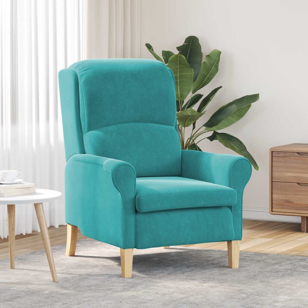 vidaXL Armchair Turquoise 76 x 94 x 102 cm Velvet
