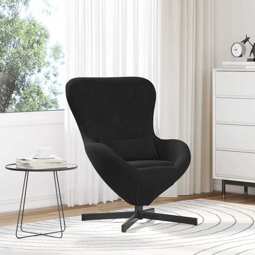 vidaXL Egg Chair Black Velvet
