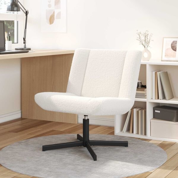 vidaXL Swivel Chair Cream 63 x 75 x 76 cm Fabric
