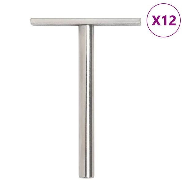 vidaXL Floating Shelf Brackets 12pcs Invisible Ø10x100 mm Carbon Steel