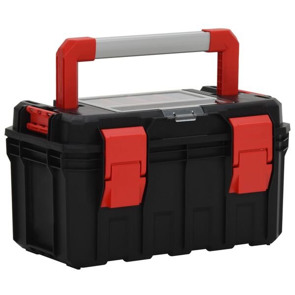 vidaXL Tool Box Black and Red 45x28x26.5 cm