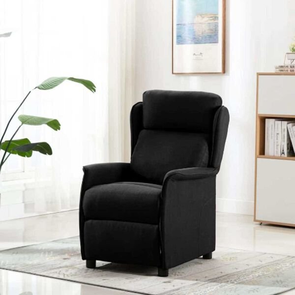 vidaXL Recliner Chair Black 67.5 x 93.5 x 101.5 cm Fabric