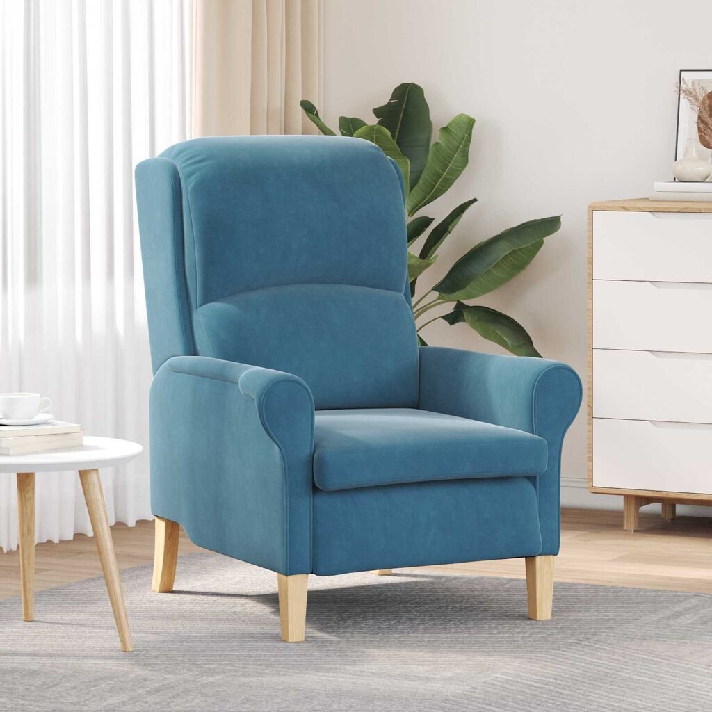 vidaXL Armchair Blue 76 x 94 x 102 cm Velvet