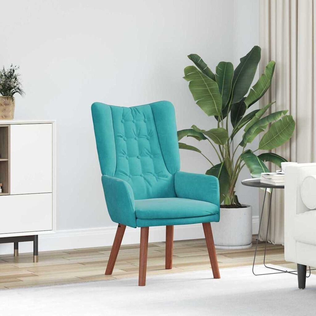 vidaXL Relaxing Chair Turquoise 63 x 67 x 94 cm Velvet