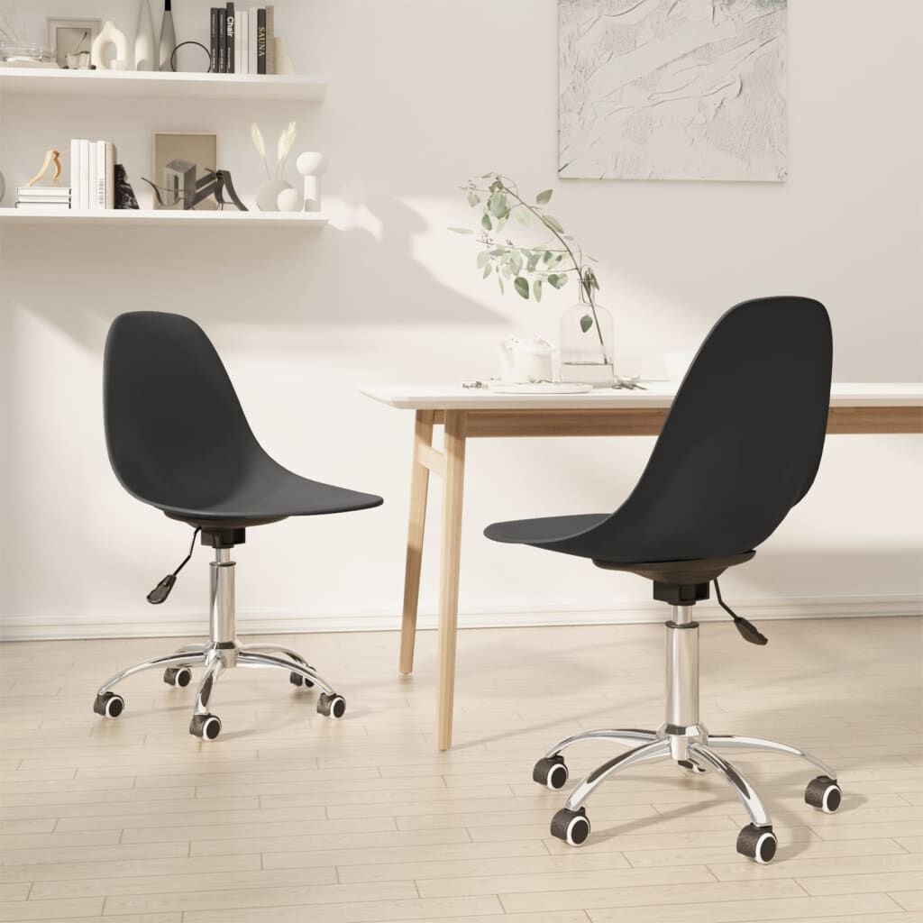 vidaXL Swivel Dining Chairs 2 pcs Light Grey PP