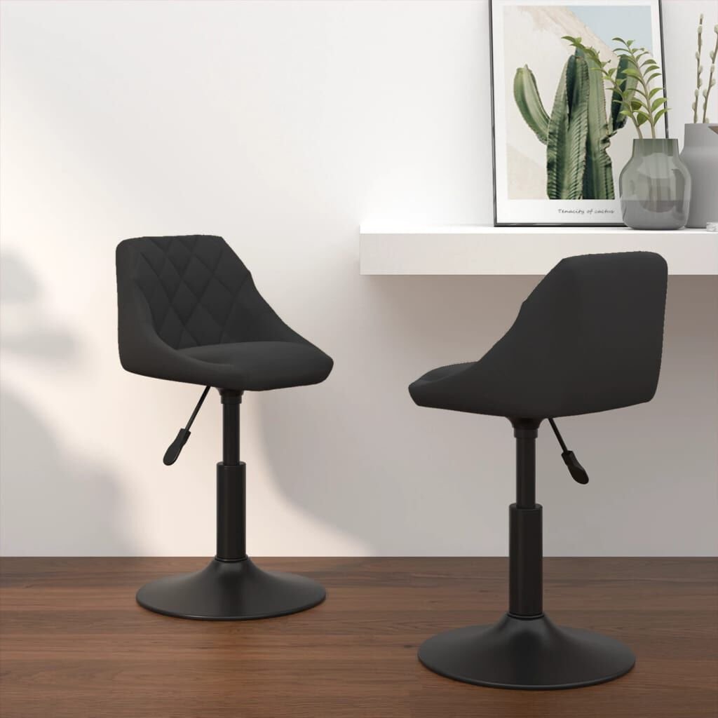 vidaXL Swivel Dining Chairs 2 pcs Black Velvet