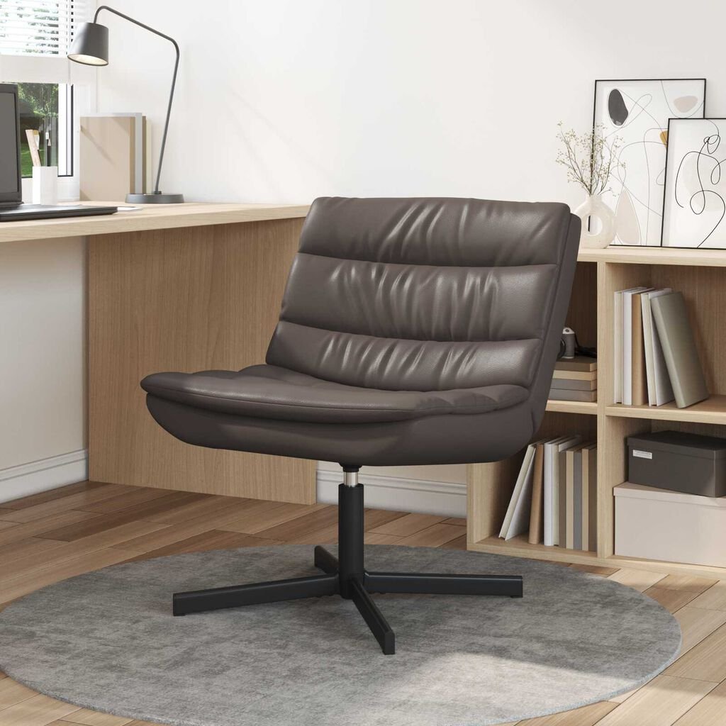 vidaXL Swivel Chair Brown 63 x 75 x 76 cm Faux leather