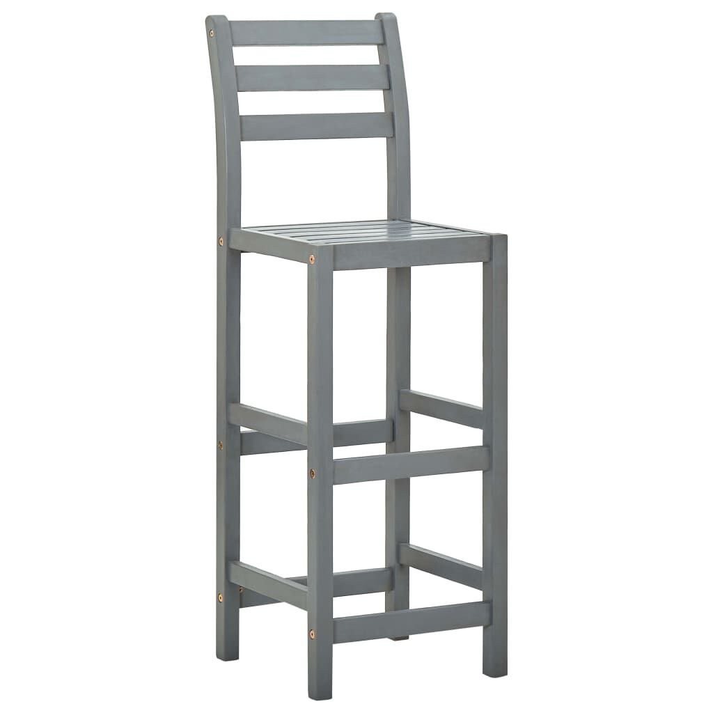 vidaXL Bar Stools 2 pcs Grey Solid Acacia Wood