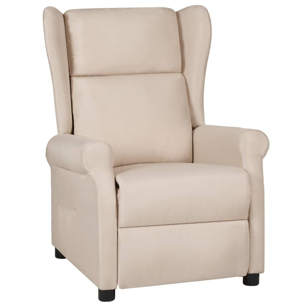 vidaXL Recliner Chair Cream Fabric