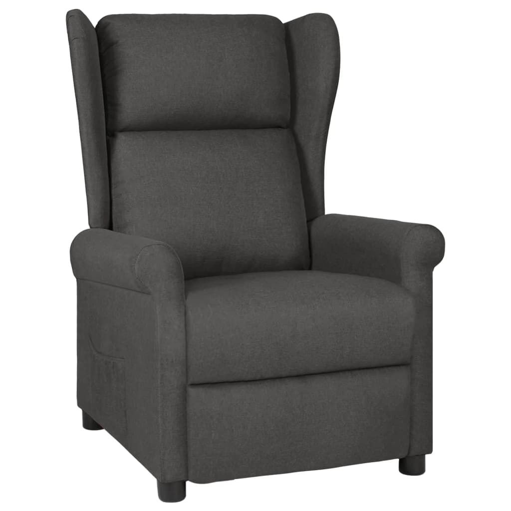 vidaXL Recliner Chair Dark Grey Fabric