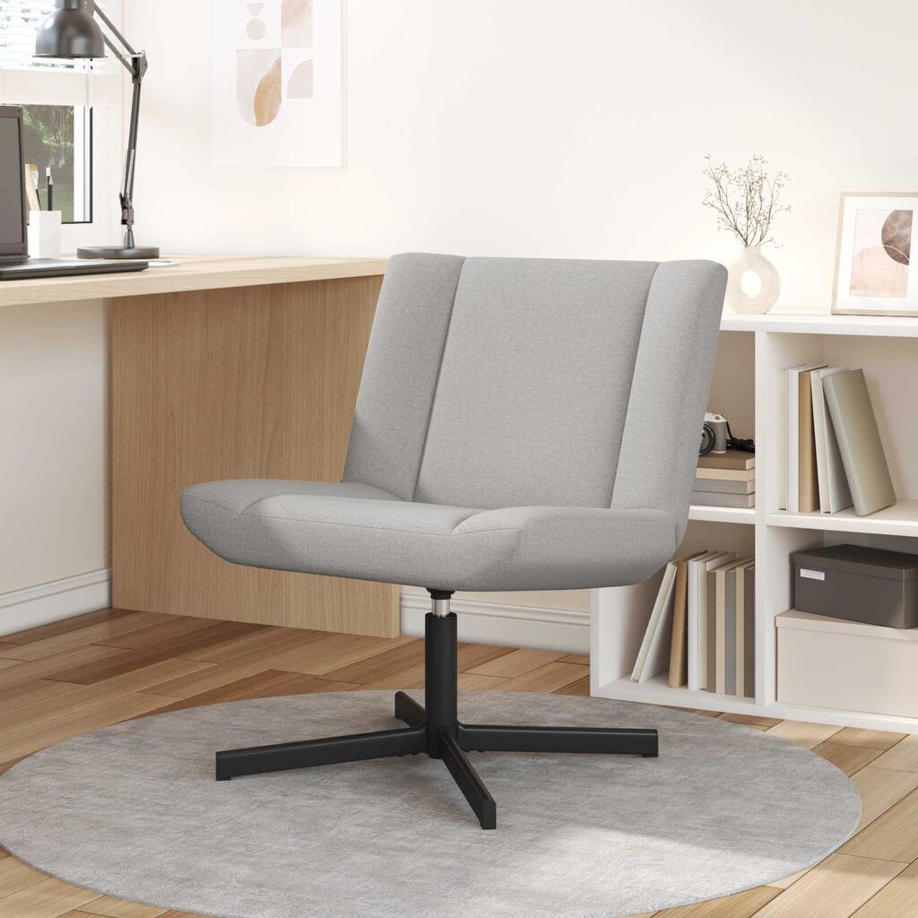 vidaXL Swivel Chair Cloud grey 63 x 75 x 76 cm Fabric
