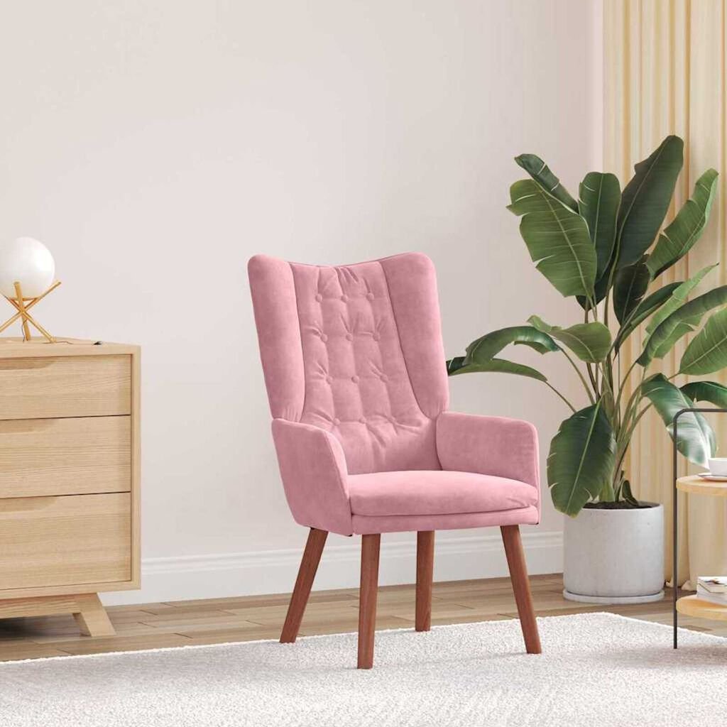 vidaXL Relaxing Chair Pink 63 x 67 x 94 cm Velvet