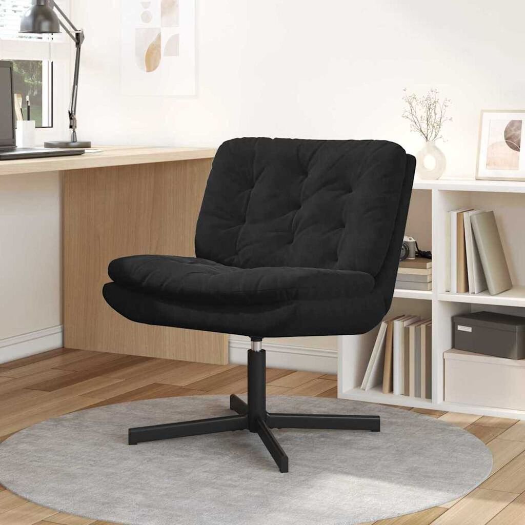 vidaXL Swivel Relaxing Chair with Cushion Black 63 x 75 x 76 cm Velvet