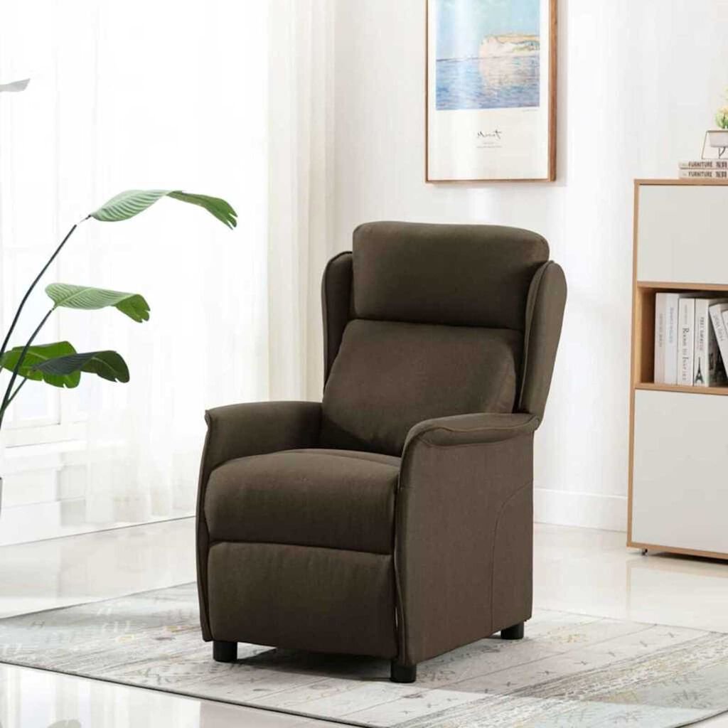 vidaXL Recliner Chair Brown 67.5 x 93.5 x 101.5 cm Fabric