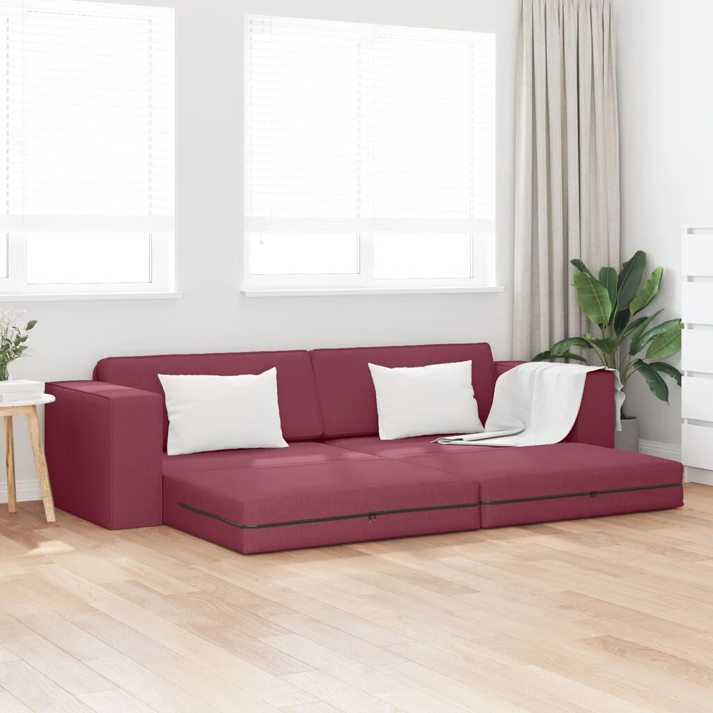 vidaXL Floor Sofa Bed Wine red 245 x 78 x 77 cm Fabric