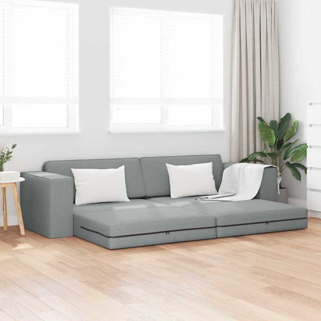 vidaXL Floor Sofa Bed Light grey 245 x 78 x 77 cm Fabric