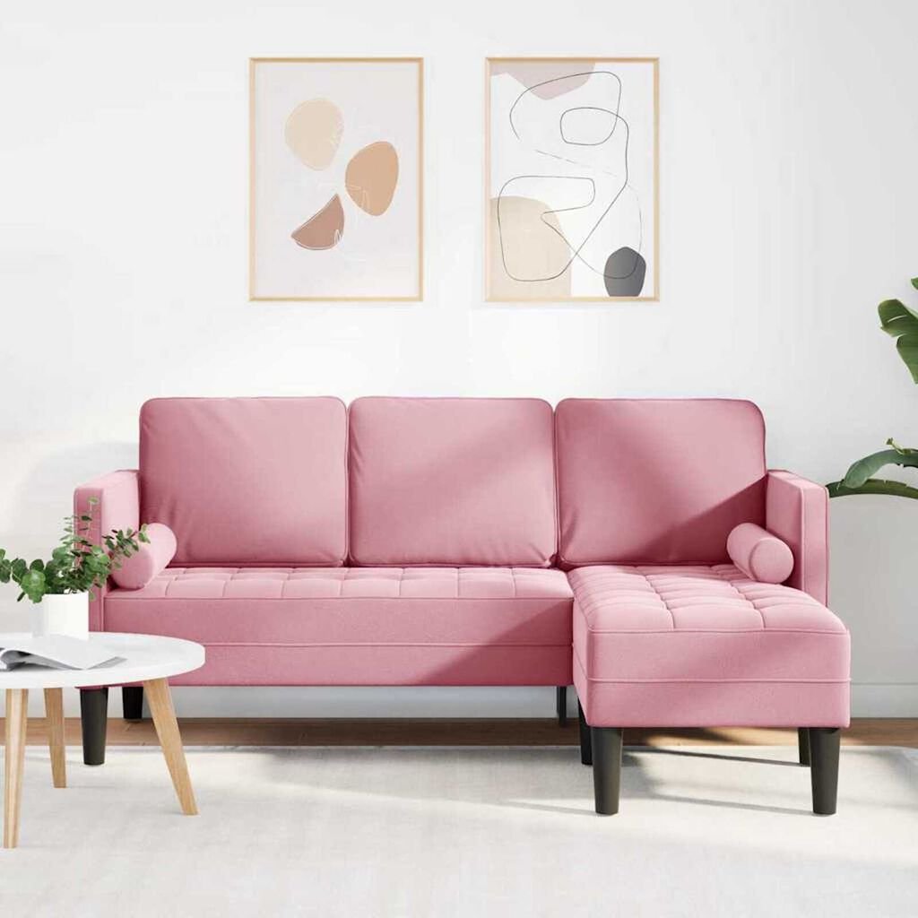 vidaXL Sofa Set Dusty Pink 173 x 131 x 67 cm Velvet