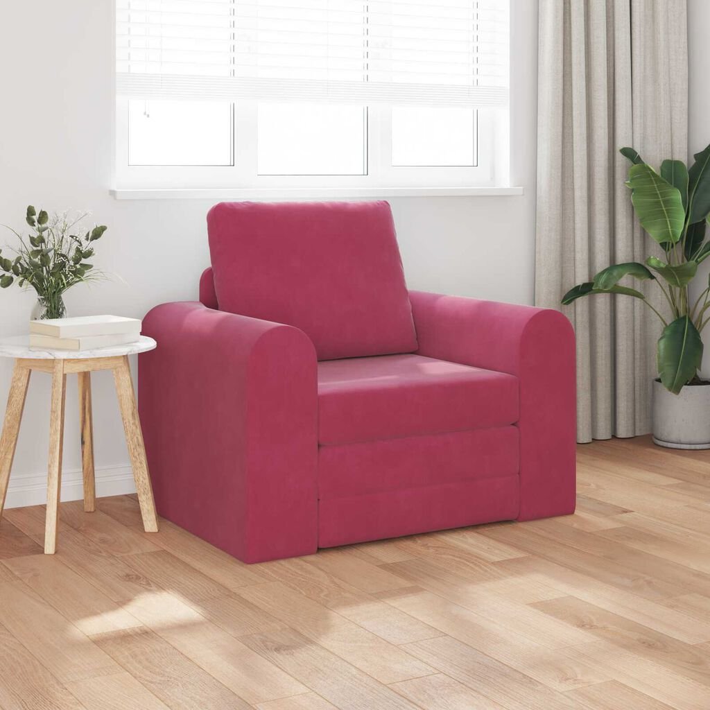 vidaXL Sofa Bed Wine red 98 x 71 x 83 cm Velvet