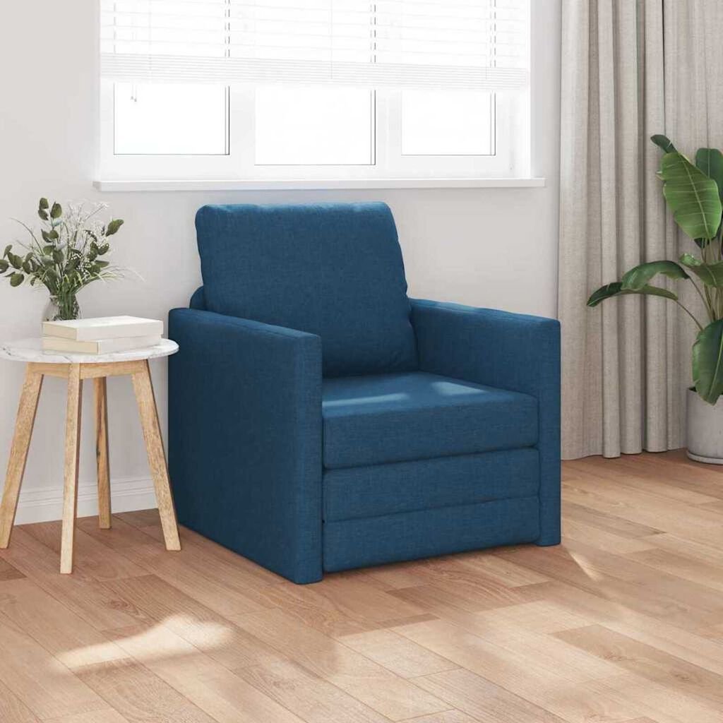 vidaXL Floor Sofa Bed with Cushion Blue 74 x 77 x 81 cm Fabric