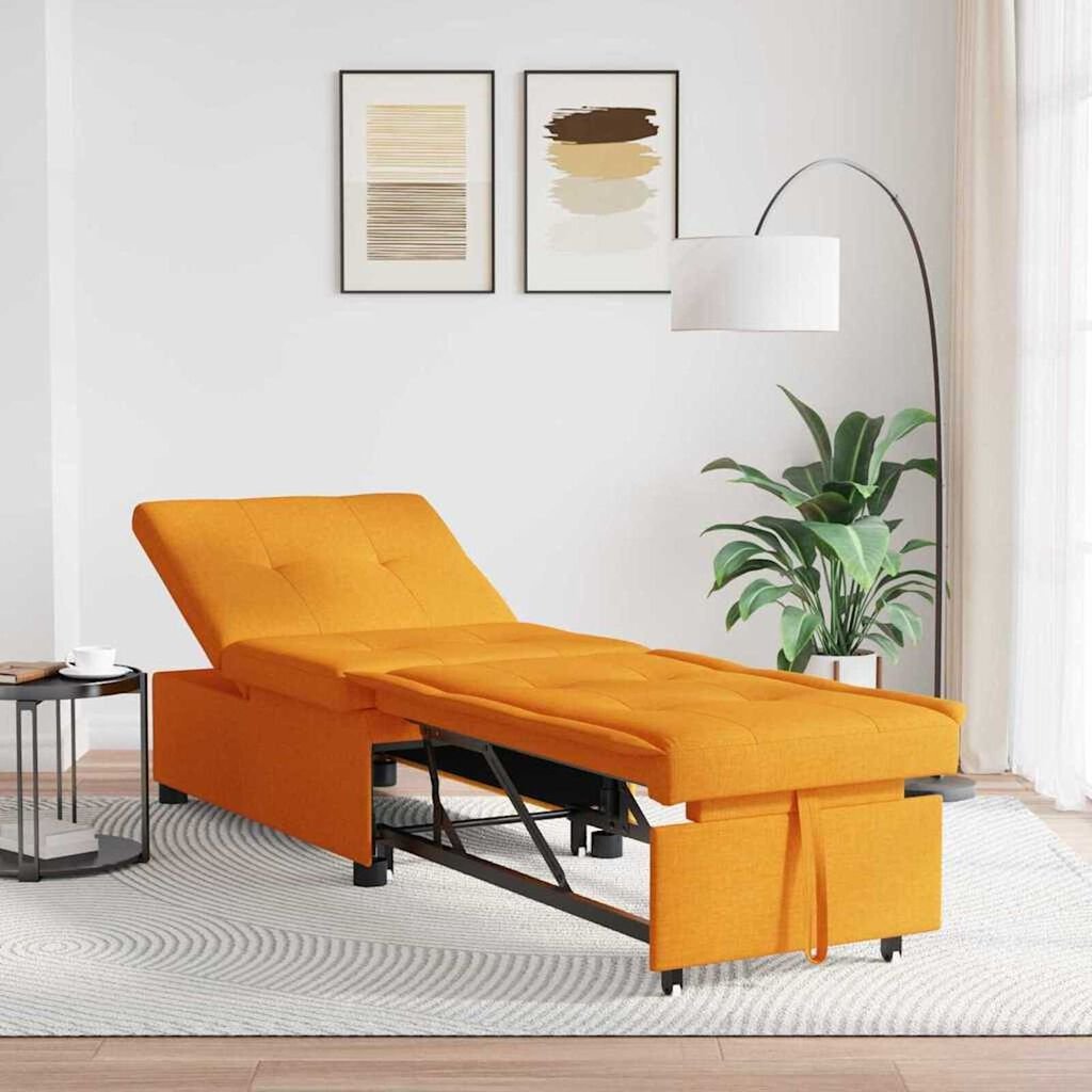 vidaXL Sofa Bed Dark yellow 194 x 67 x 37 cm Fabric