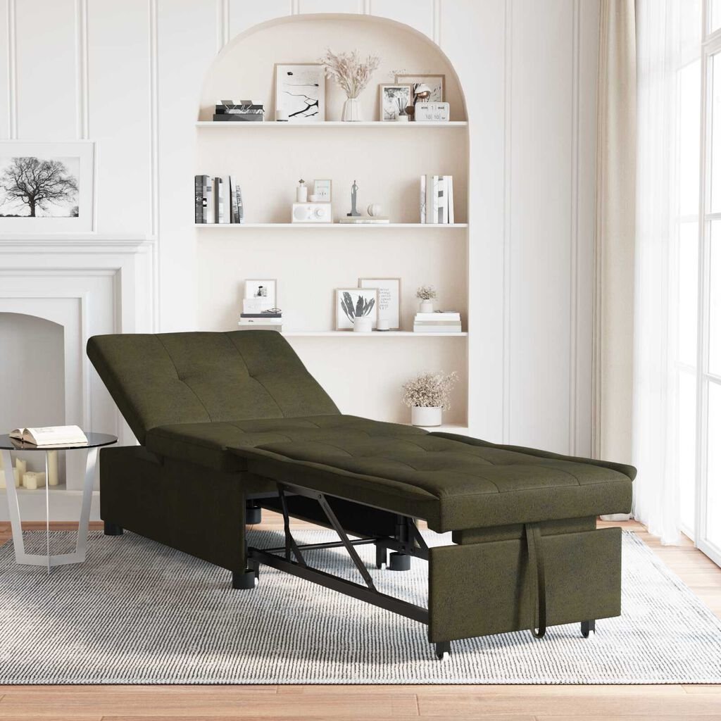 vidaXL Sofa Bed Dark grey 67 x 194 x 38 cm Faux suede leather