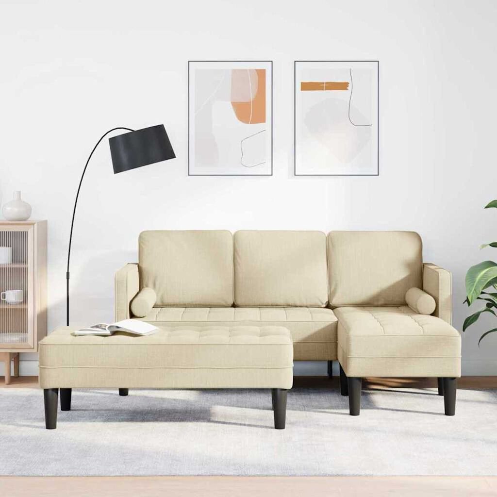 vidaXL Sofa Set 2 pcs Cream 173 x 131 x 67 cm Fabric