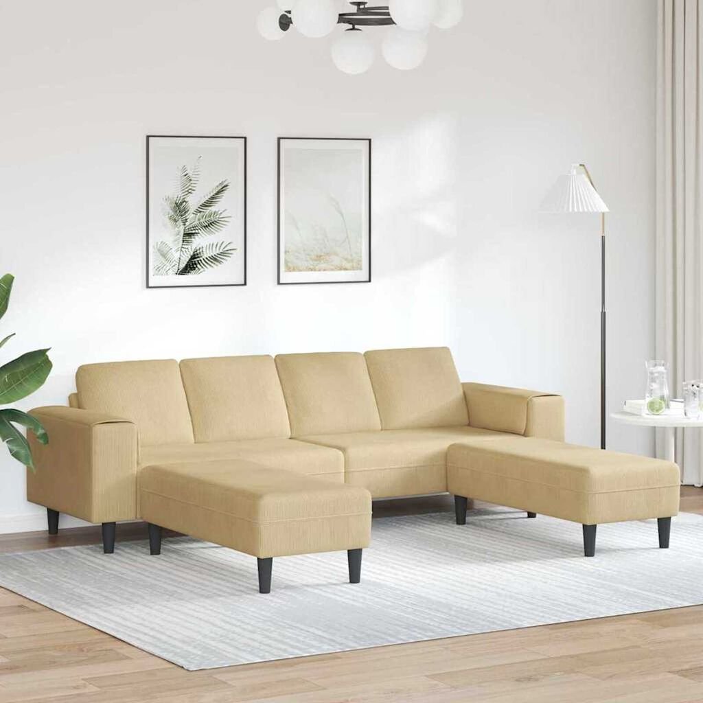 Fabric Sofa with Cushion Grey Green Corduroy fabric