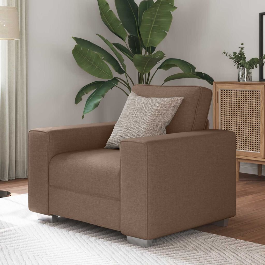 vidaXL Sofa with Cushion Brown 100 x 77 x 82 cm Fabric