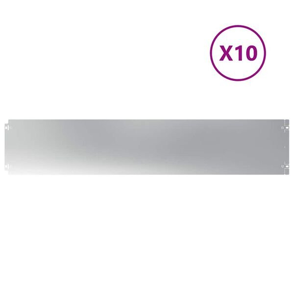 vidaXL Lawn Edgings 10 pcs 20x103 cm Galvanised Steel