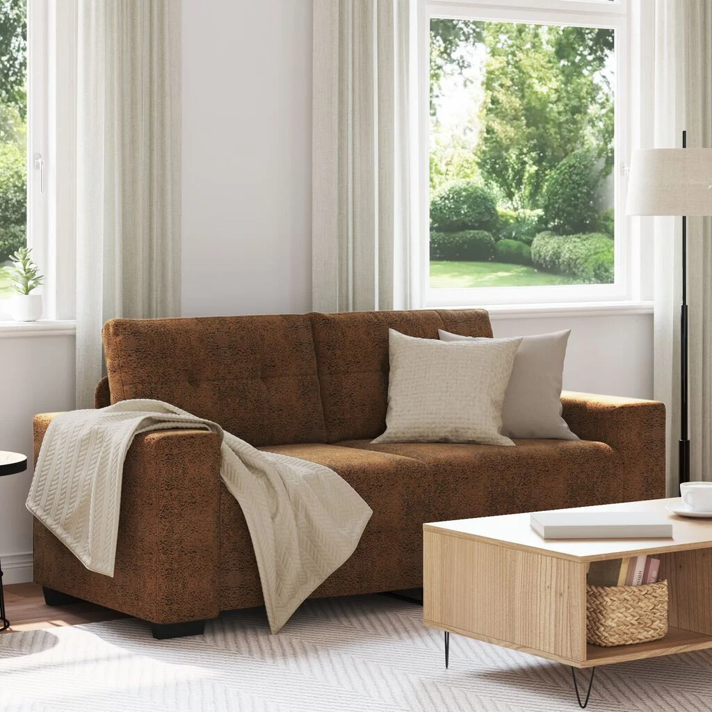 vidaXL Loveseat Sofa with Cushion Brown Faux leather