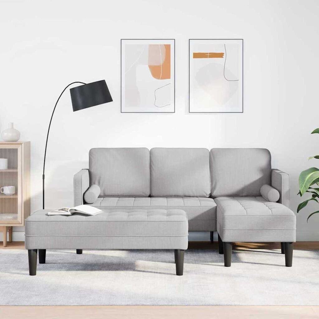 vidaXL Sofa Set 2 pcs Cloud grey 173 x 131 x 67 cm Fabric