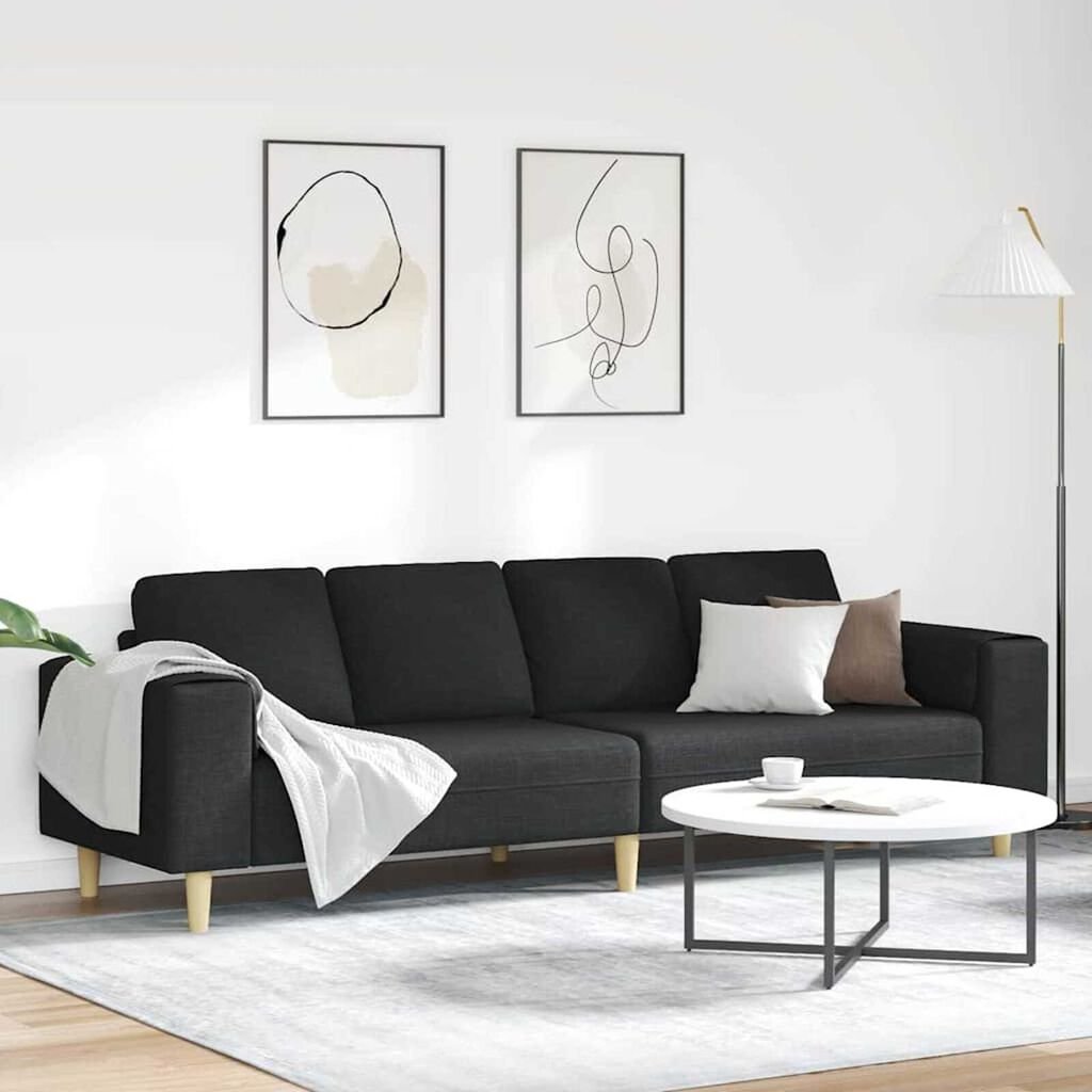 Sofa Set Black Fabric