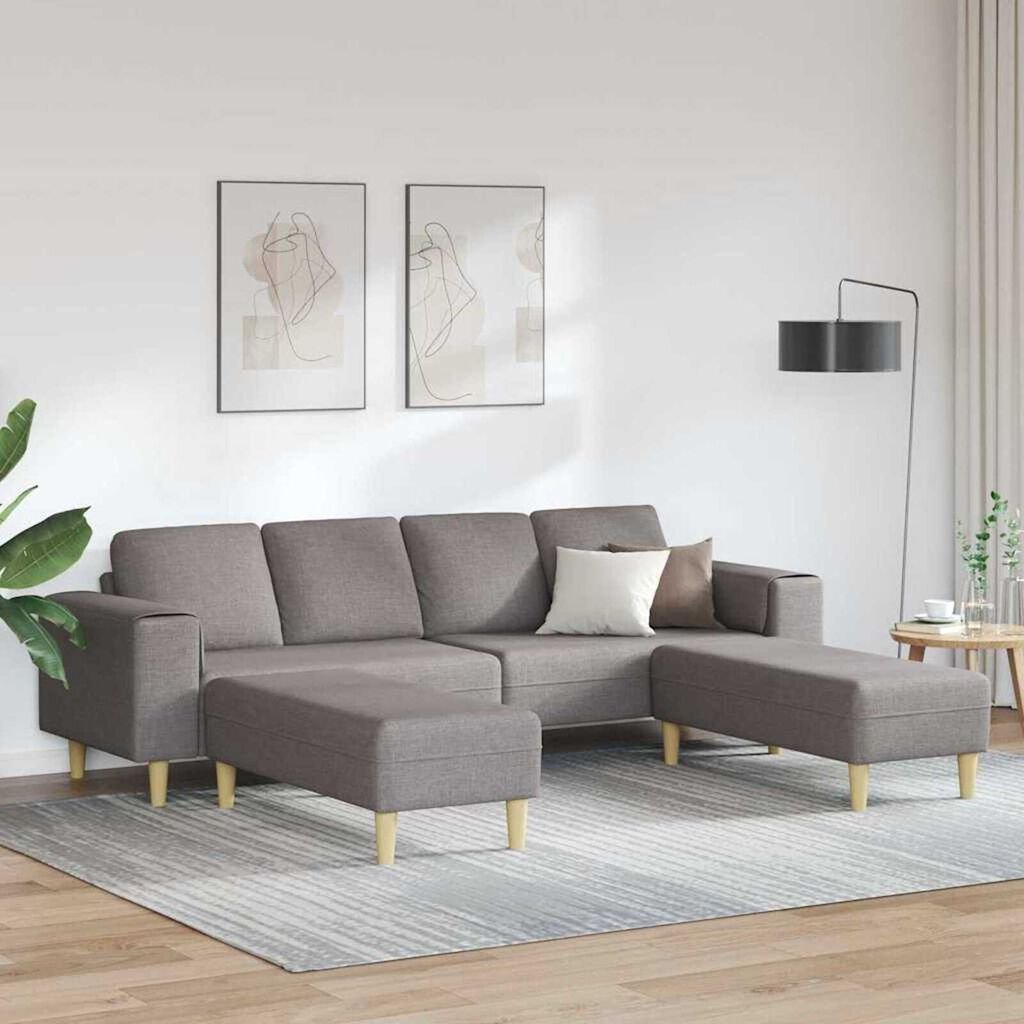 Sofa Set 3 pcs Taupe Fabric