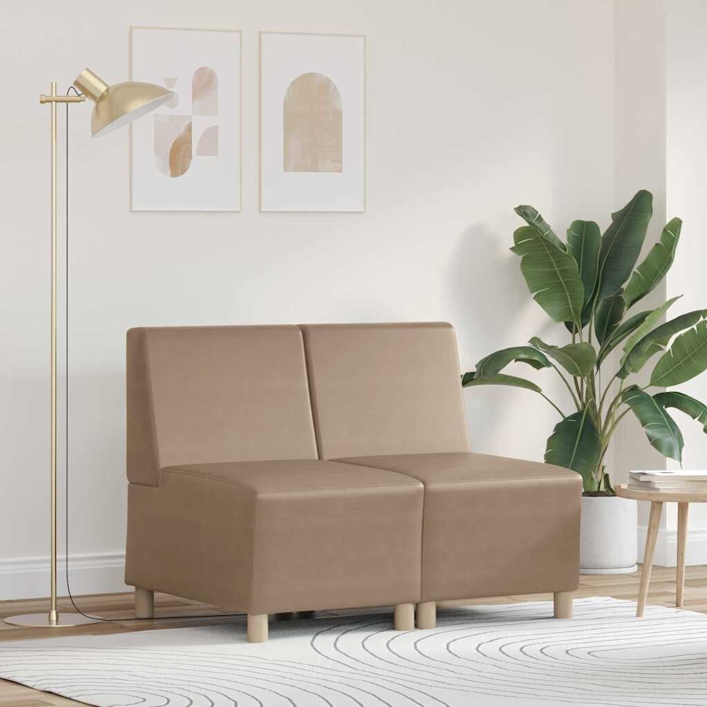 vidaXL Modular Sofa Unit Armless 2 pcs Cappuccino 55 x 74 x 82 cm