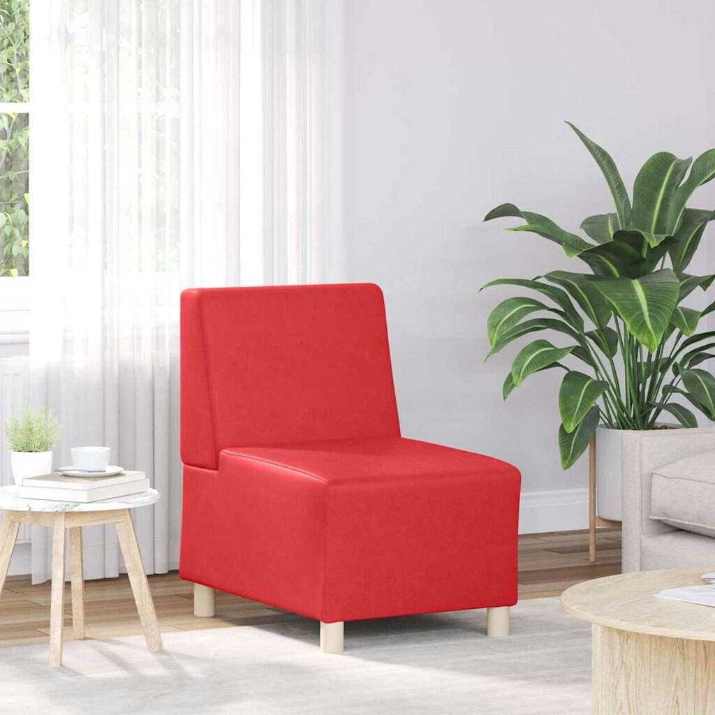 vidaXL Modular Sofa Unit Armless Red 55 x 74 x 82 cm Faux leather